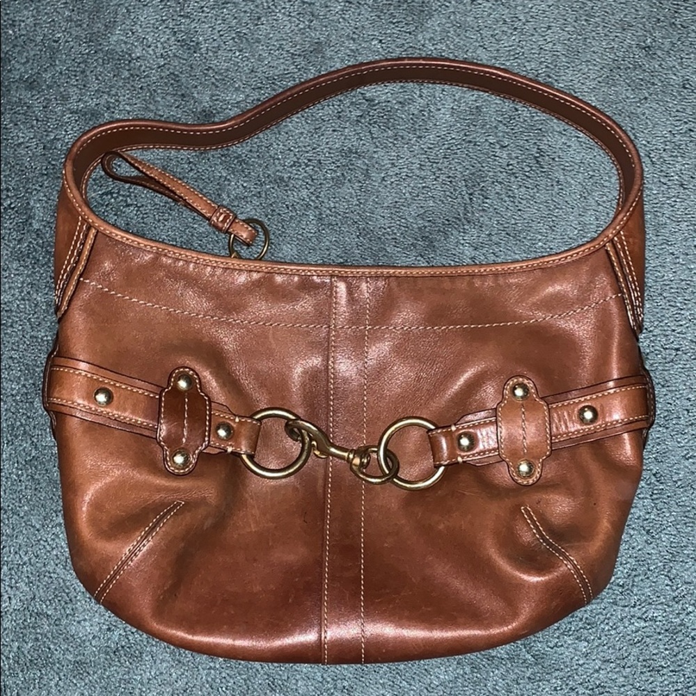 Brown coach shoulder bag